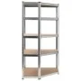 Corner shelf, 5 levels, plywood and silver steel by vidaXL, Industrial shelving - Ref: Foro24-144264, Price: 80,03 €, Discoun...