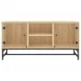 TV cabinet with glass doors Sonoma oak 102x37x50 cm by , TV Furniture - Ref: Foro24-836534, Price: 66,34 €, Discount: %