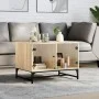 Mesa de centro con puertas de vidrio roble Sonoma 68,5x50x50 cm de , Mesas de centro - Ref: Foro24-836541, Precio: 47,92 €, D...