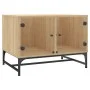 Mesa de centro con puertas de vidrio roble Sonoma 68,5x50x50 cm de , Mesas de centro - Ref: Foro24-836541, Precio: 47,92 €, D...