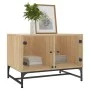 Mesa de centro con puertas de vidrio roble Sonoma 68,5x50x50 cm de , Mesas de centro - Ref: Foro24-836541, Precio: 47,92 €, D...