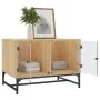 Mesa de centro con puertas de vidrio roble Sonoma 68,5x50x50 cm de , Mesas de centro - Ref: Foro24-836541, Precio: 47,92 €, D...