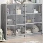 Estantería con puertas madera gris Sonoma 136x37x109 cm de , Librerías y estanterías - Ref: Foro24-3206515, Precio: 226,79 €,...