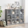 Sonoma graues Holzregal mit Türen 136x37x109 cm von , Bücherregale und Regale - Ref: Foro24-3206515, Preis: 229,61 €, Rabatt: %