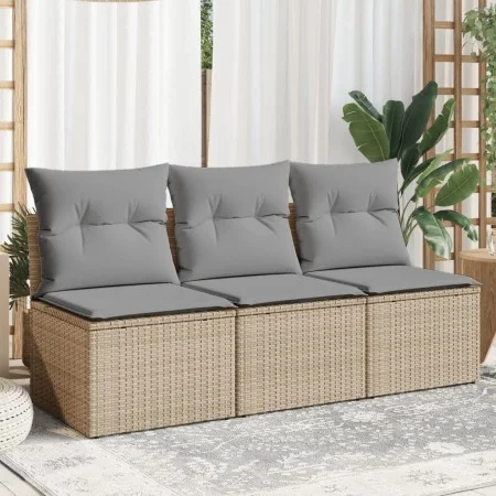 3-seater garden sofa with beige synthetic rattan cushions by , Outdoor sofas - Ref: Foro24-366104, Price: 159,20 €, Discount: %