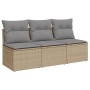 3-Sitzer-Gartensofa mit beigen synthetischen Rattankissen von , Outdoor-Sofas - Ref: Foro24-366104, Preis: 161,62 €, Rabatt: %