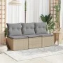 3-seater garden sofa with beige synthetic rattan cushions by , Outdoor sofas - Ref: Foro24-366104, Price: 159,20 €, Discount: %
