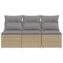 3-seater garden sofa with beige synthetic rattan cushions by , Outdoor sofas - Ref: Foro24-366104, Price: 159,20 €, Discount: %