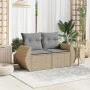 Sofá de jardín con cojines de 2 plazas ratán sintético beige de , Sofás de exterior - Ref: Foro24-366095, Precio: 182,56 €, D...