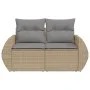 Sofá de jardín con cojines de 2 plazas ratán sintético beige de , Sofás de exterior - Ref: Foro24-366095, Precio: 182,56 €, D...