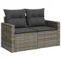 Garden sofa with cushions, 2 seats, synthetic gray rattan by , Outdoor sofas - Ref: Foro24-366141, Price: 168,52 €, Discount: %