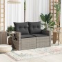 Gartensofa mit 2-Sitzer-Kissen synthetisches Rattangrau von , Outdoor-Sofas - Ref: Foro24-366141, Preis: 171,31 €, Rabatt: %