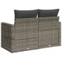 Garden sofa with cushions, 2 seats, synthetic gray rattan by , Outdoor sofas - Ref: Foro24-366141, Price: 168,52 €, Discount: %
