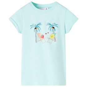Camiseta infantil aguamarina claro 104 de , Camisetas para niños - Ref: Foro24-11020, Precio: 8,28 €, Descuento: %