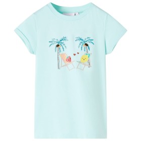 Camiseta infantil aguamarina claro 128 de , Camisetas para niños - Ref: Foro24-11022, Precio: 8,28 €, Descuento: %