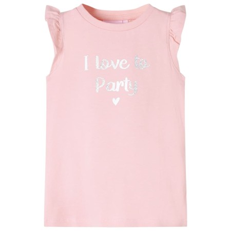 Camiseta infantil de manga volante rosa claro 128 de , Camisetas para niños - Ref: Foro24-10502, Precio: 8,28 €, Descuento: %