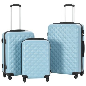 Juego de maletas rígidas con ruedas trolley 3 piezas azul ABS
