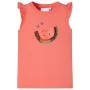 Korallenrotes T-Shirt mit Rüschenärmeln für Kinder 104 von , Kinder-T-Shirts - Ref: Foro24-10625, Preis: 8,45 €, Rabatt: %