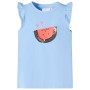 Camiseta infantil de manga volante azul claro 140 de , Camisetas para niños - Ref: Foro24-10633, Precio: 8,54 €