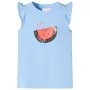 Hellblaues Kinder-T-Shirt mit Rüschenärmeln 116 von , Kinder-T-Shirts - Ref: Foro24-10631, Preis: 8,45 €, Rabatt: %