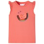 Korallenrotes T-Shirt mit Rüschenärmeln für Kinder 128 von , Kinder-T-Shirts - Ref: Foro24-10627, Preis: 8,54 €, Rabatt: %