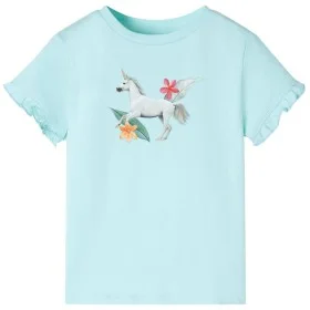 Wassergrünes kurzärmeliges Kinder-T-Shirt 104 von , Kinder-T-Shirts - Ref: Foro24-10690, Preis: 8,24 €, Rabatt: %