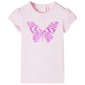 Zartrosa Kinder-T-Shirt mit Flügelärmeln 104 von , Kinder-T-Shirts - Ref: Foro24-10830, Preis: 8,24 €, Rabatt: %