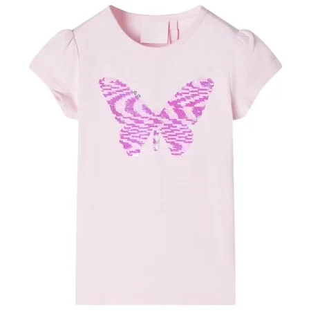 Zartrosa Kinder-T-Shirt mit Flügelärmeln 104 von , Kinder-T-Shirts - Ref: Foro24-10830, Preis: 8,24 €, Rabatt: %