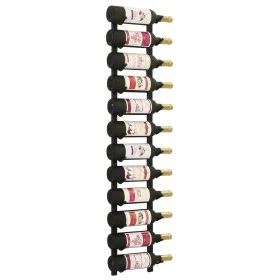 Wall wine rack for 12 black iron bottles by vidaXL, Wine racks - Ref: Foro24-282466, Price: 44,01 €, Discount: %