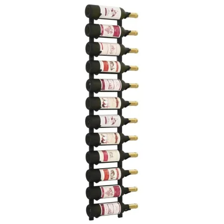 Wall wine rack for 12 black iron bottles by vidaXL, Wine racks - Ref: Foro24-282466, Price: 44,01 €, Discount: %