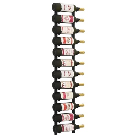 Wandweinregal für 12 schwarze Eisenflaschen von vidaXL, Weinregale - Ref: Foro24-282466, Preis: 44,18 €, Rabatt: %