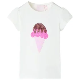 Ecrufarbenes Kinder-T-Shirt 128 von , Kinder-T-Shirts - Ref: Foro24-10717, Preis: 8,45 €, Rabatt: %