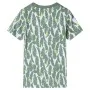Kinder-T-Shirt 128 in Ecru und dunklem Efeugrün von , Kinder-T-Shirts - Ref: Foro24-11677, Preis: 8,64 €, Rabatt: %
