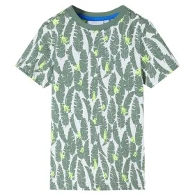 Kinder-T-Shirt 104 in Ecru und dunklem Efeugrün von , Kinder-T-Shirts - Ref: Foro24-11675, Preis: 8,64 €, Rabatt: %