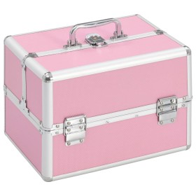 Pink aluminum makeup case 22x30x21 cm by vidaXL, toiletry bags - Ref: Foro24-91830, Price: 50,24 €, Discount: %