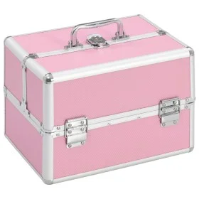 Pink aluminum makeup case 22x30x21 cm by vidaXL, toiletry bags - Ref: Foro24-91830, Price: 49,21 €, Discount: %