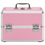 Maletín de maquillaje aluminio rosa 22x30x21 cm de vidaXL, Neceseres - Ref: Foro24-91830, Precio: 50,24 €, Descuento: %