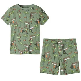 Light khaki children's short-sleeved pajamas 116 by , Children's pajamas - Ref: Foro24-12511, Price: 10,64 €, Discount: %