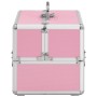 Maletín de maquillaje aluminio rosa 22x30x21 cm