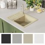 Fregadero de cocina de granito con un seno beige de vidaXL, Fregaderos - Ref: Foro24-144860, Precio: 155,10 €, Descuento: %