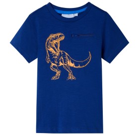 Camiseta infantil de manga corta azul oscuro 128