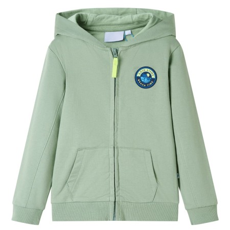 Children's hooded sweatshirt with light khaki zipper 128 by , Kids T-shirts - Ref: Foro24-12587, Price: 15,56 €, Discount: %