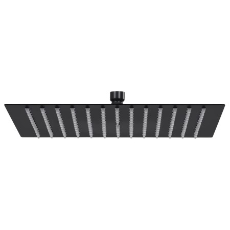 Cabezal ducha efecto lluvia acero inox cuadrado negro 40x40 cm en Cabezales de ducha | Comprar online en Foro24