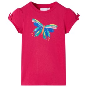 Camiseta infantil rosa chillón 116