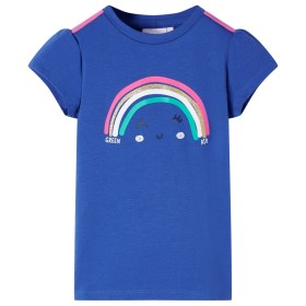 Camiseta infantil azul cobalto 128