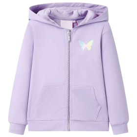 Sudadera infantil con capucha lila 128