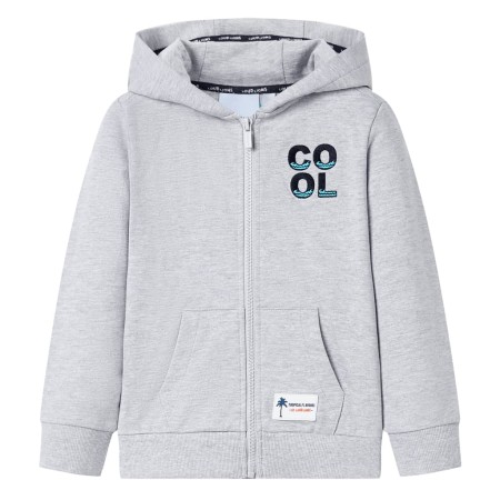 Grauer Kinder-Kapuzenpullover mit Reißverschluss 92 von , Kinder-T-Shirts - Ref: Foro24-12359, Preis: 13,03 €, Rabatt: %