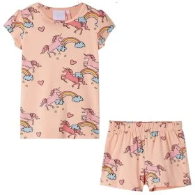 Light orange short-sleeved children's pajamas 104 by , Children's pajamas - Ref: Foro24-10445, Price: 11,57 €, Discount: %