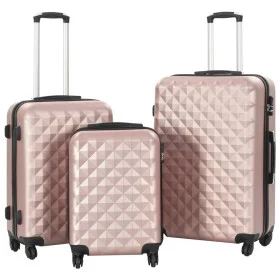 Rigid suitcase set trolley wheels 3 pieces pink gold ABS by vidaXL, Suitcases - Ref: Foro24-91888, Price: 131,64 €, Discount: %