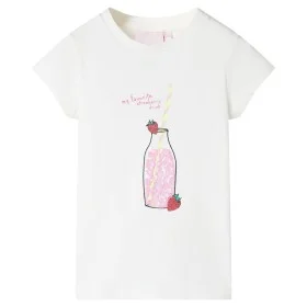 Ecrufarbenes Kinder-T-Shirt 116 von , Kinder-T-Shirts - Ref: Foro24-11261, Preis: 8,19 €, Rabatt: %